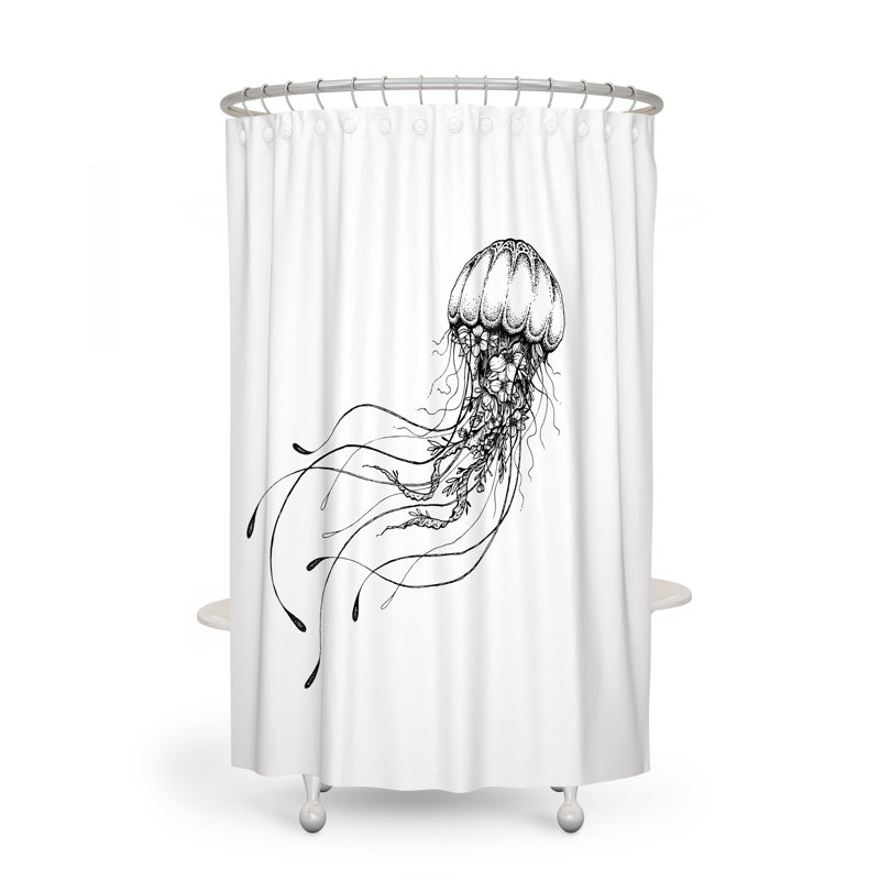 Rideau de douche 1 pièce + crochets, H 93 po x l 70 po