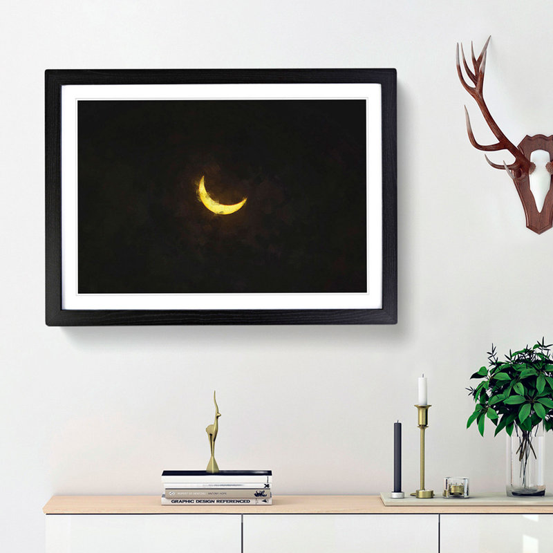 Solar Eclipse - Picture Frame Painting Print, Black Framed, 24cm H x 33cm W x 2cm D