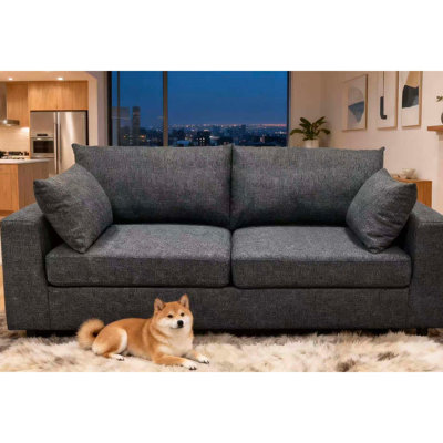 Canapé moderne rembourré de 78 po avec coussins profonds et coussins amovibles