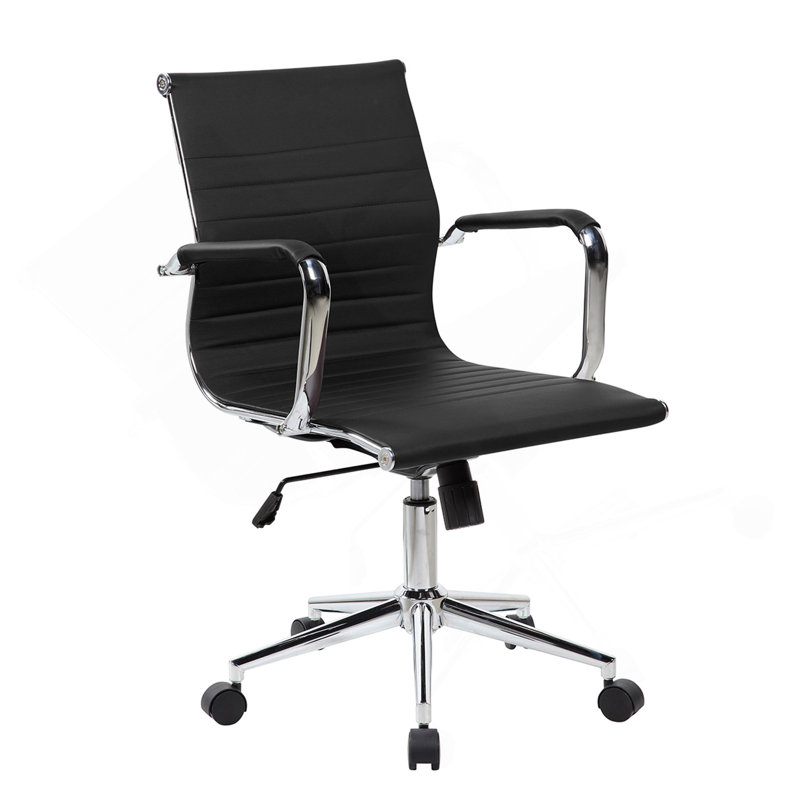 Fauteuil de direction à dossier moyen Techni, noir