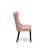 5 Piece Dining Set for 4 Includes a 48" Round Table with Pedestal and 4 Beige Red Polyester Fabric Upholstered Chairs, Sand Blasted Black-6334577-6334586