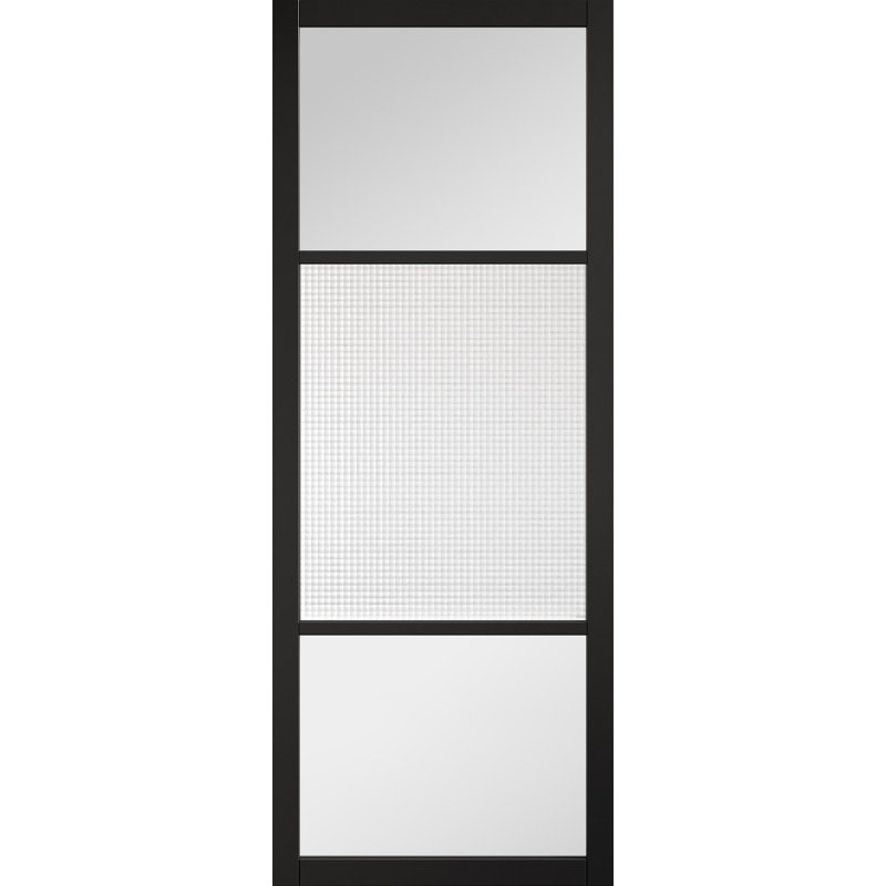 Sutton Reeded Glazed Internal Door, 83.8cm x 198.1cm, Black