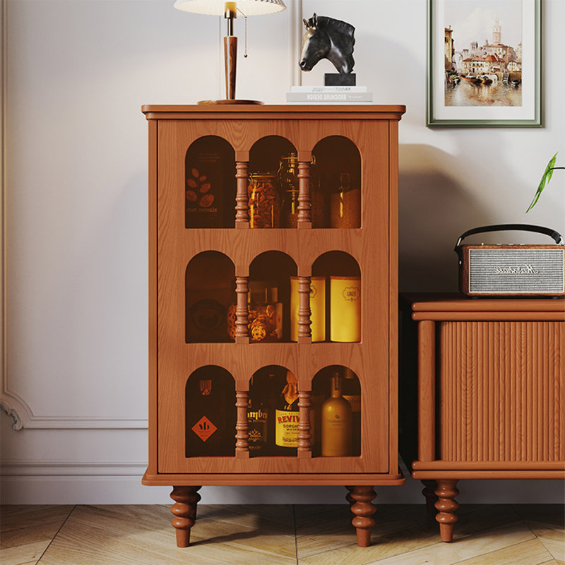 Buffet en bois massif rouge-brun