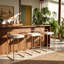 Tabouret de bar empilable à hauteur fixe l 17,5 po x P 16 po x H 34 po Fuji (ensemble de 3)