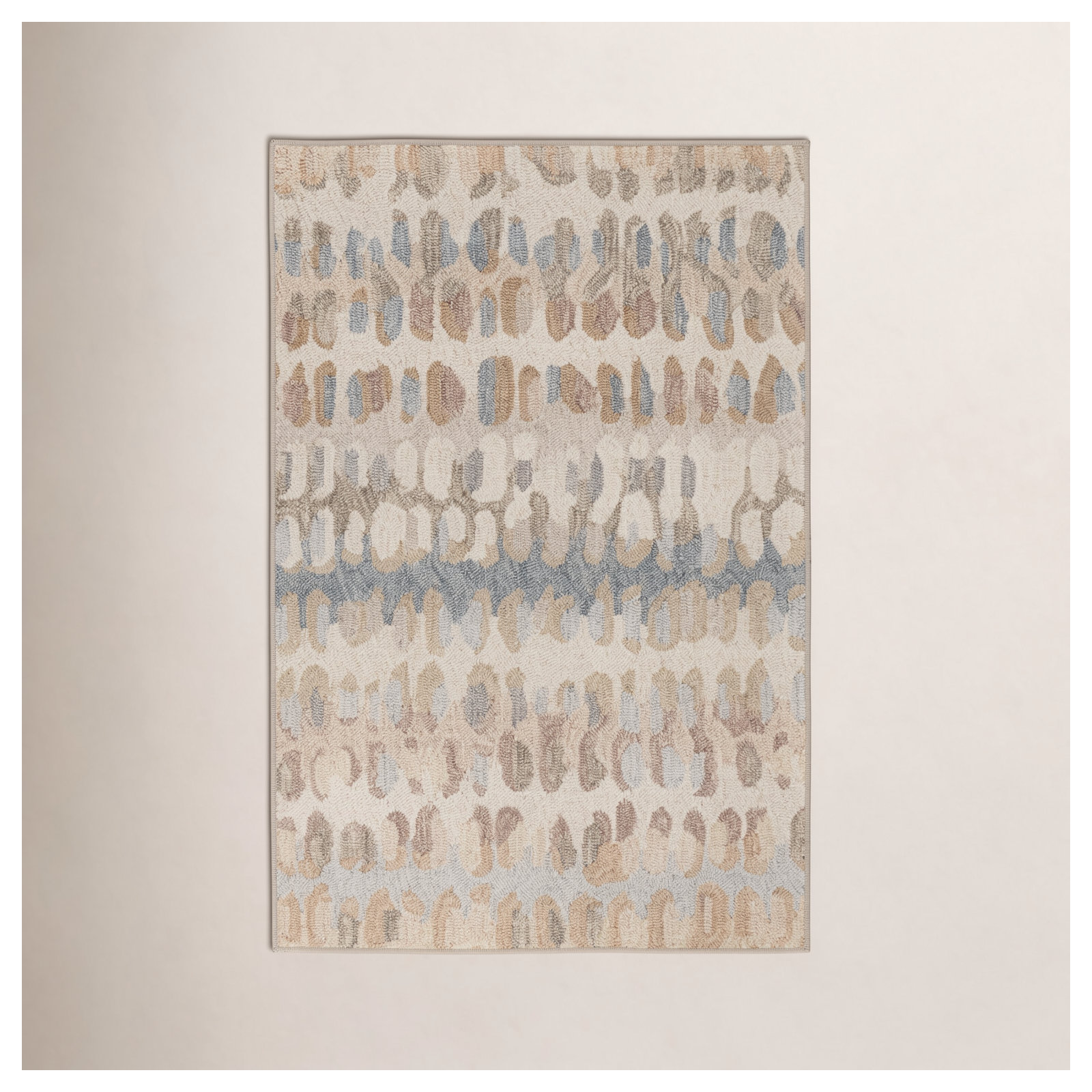 Paint Chip Natural Machine Washable Rug, Rectangle 5' x 8'