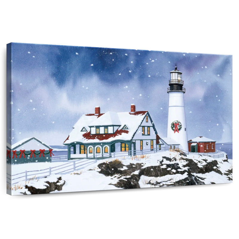 Lighthouse in winter Aletra, H 20 po x l 30 po
