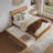 Lamareon Solid Wood Platform Bed with Footboard & Roll Out Trundle Bed-226224417-245492667