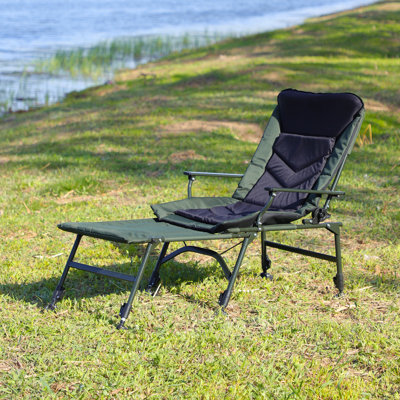 Camping Lounge Chair, Portable Folding Reclining Camping Chair With Adjustable Backrest For Indoor And Outdoor Camping Beach Hiking Fishing