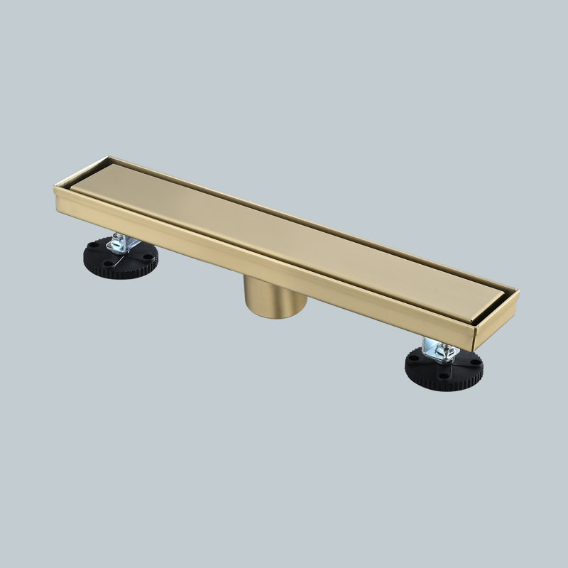 Drain de douche linéaire, drain de plancher rectangulaire en acier inoxydable 304 réglable, avec collecteur de cheveux, pieds réglables