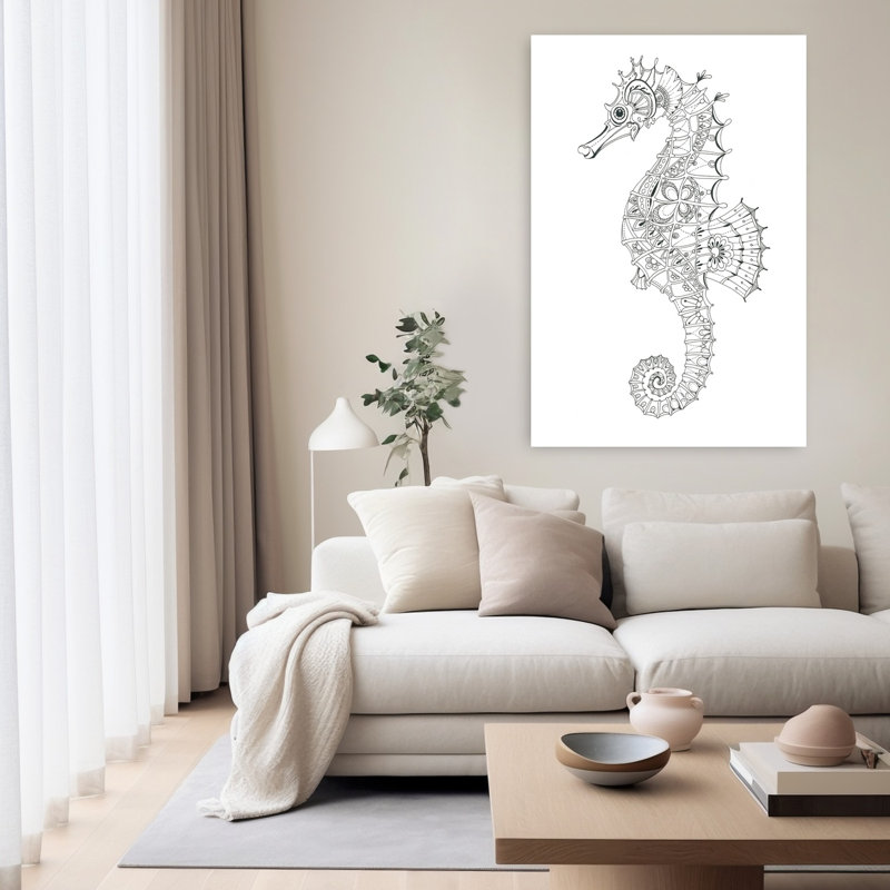 Ornate Seahorse Design by Isabelle Brent - Wrapped Canvas Print, 152.4 cm H x 101.6 cm W
