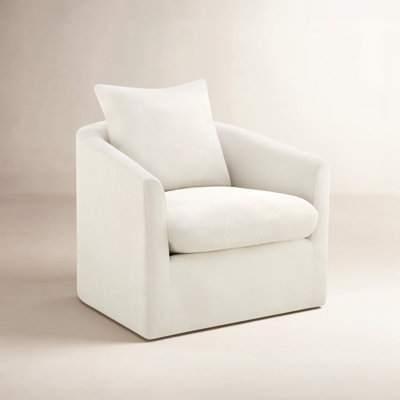 Menta Linen Swivel Barrel Chair