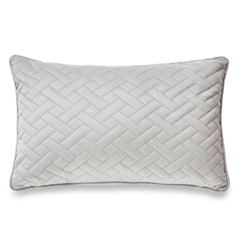 Oreiller réversible LOS AGENLES, Plumes, Gris, H 12 po x l 18 po
