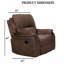 Fauteuil inclinable oscillant brun foncé avec accoudoirs coussinés, entièrement rembourré-243917890