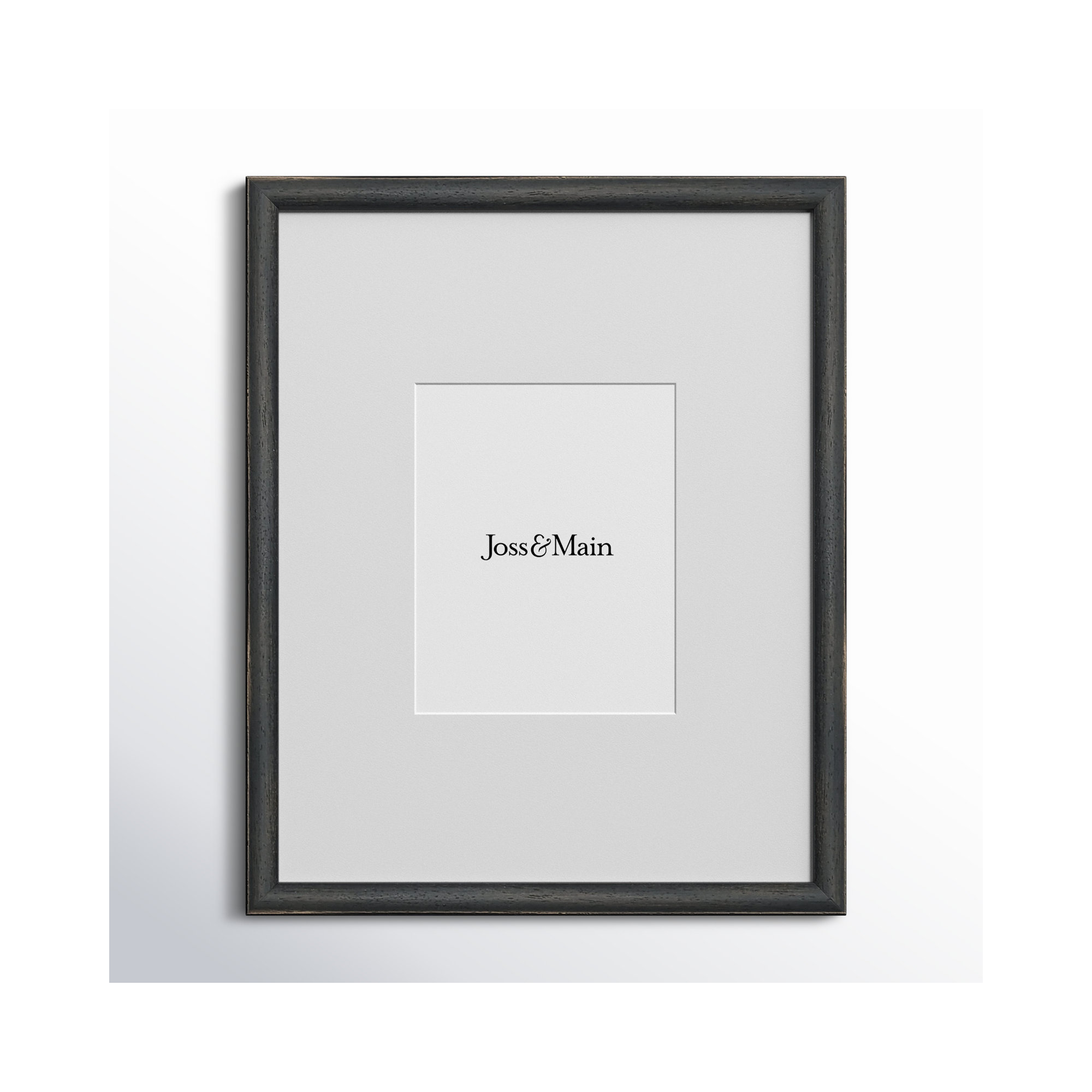 Kesia Wood Picture Frame with Mat, Black, 18" x 24"