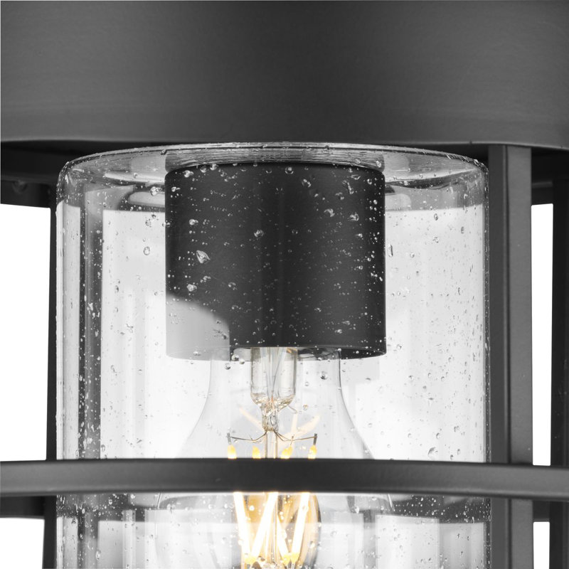 Plafonnier encastré en verre Lasette, Noir mat