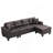 Sectional Sofa Set For Living Room With L Shape Chaise Lounge ,Cup Holder And Left Or Right Hand Chaise Modern 4 Seat (Chocolate Brown)-1387201610