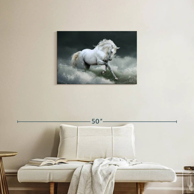Cheval blanc Brampt, H 20 po x l 30 po