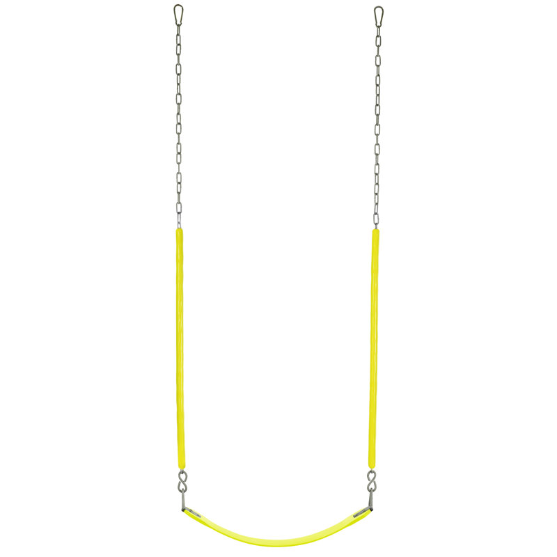 Machrus Swingan Belt Swing For All Ages with Soft Grip Chain - Fully Assembled, Yellow