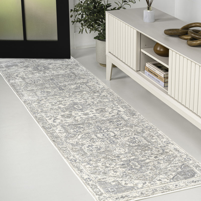 Tapis crème / gris clair Lilith, Tapis de couloir 2 pi 2 po x 8 pi