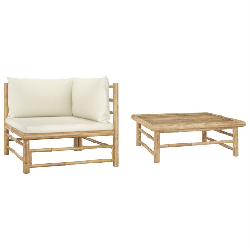 Laborde Patio Lounge Set with Cushions, White