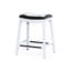 Tabouret de bar blanc de 30 po avec siège en cuir noir, fabrication en bois franc, ajoute du style à votre cuisine ou tabouret, et cuir, structure solide pour la longévité-427423109-427423105-427423104