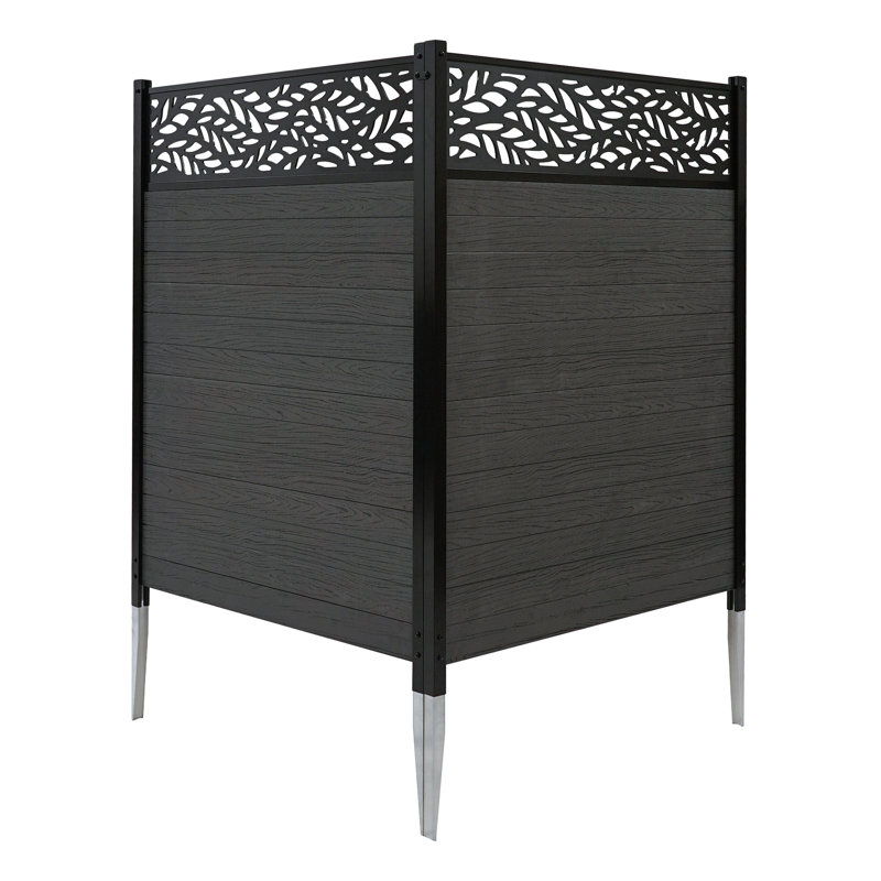 Nappa Charcoal Vinyl Privacy Screen Kit with Laser Cut Design