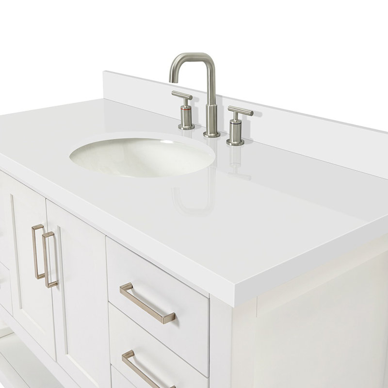 Magnolia Bath Vanity Rectangular Basin S049SWQ, White, Oval