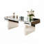 Table basse rectangulaire en miroir avec verre trempé cannelé