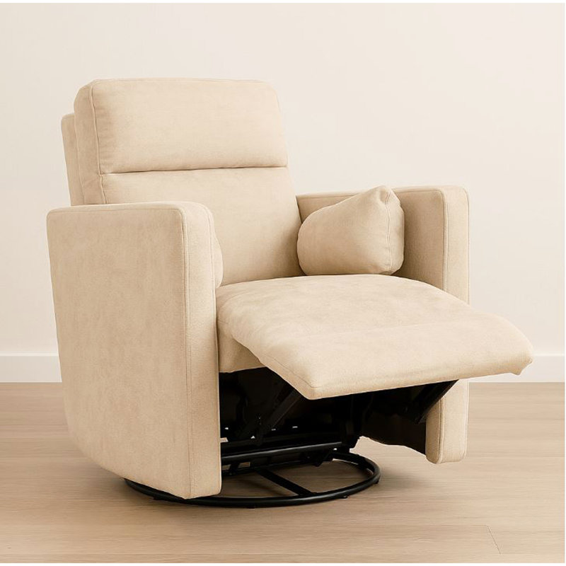 Fauteuil inclinable pivotant en microfibre Cozy, Tanné