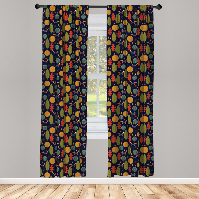Geometric Semi-Sheer Rod Pocket Curtain Panels, 28" W x 84" L
