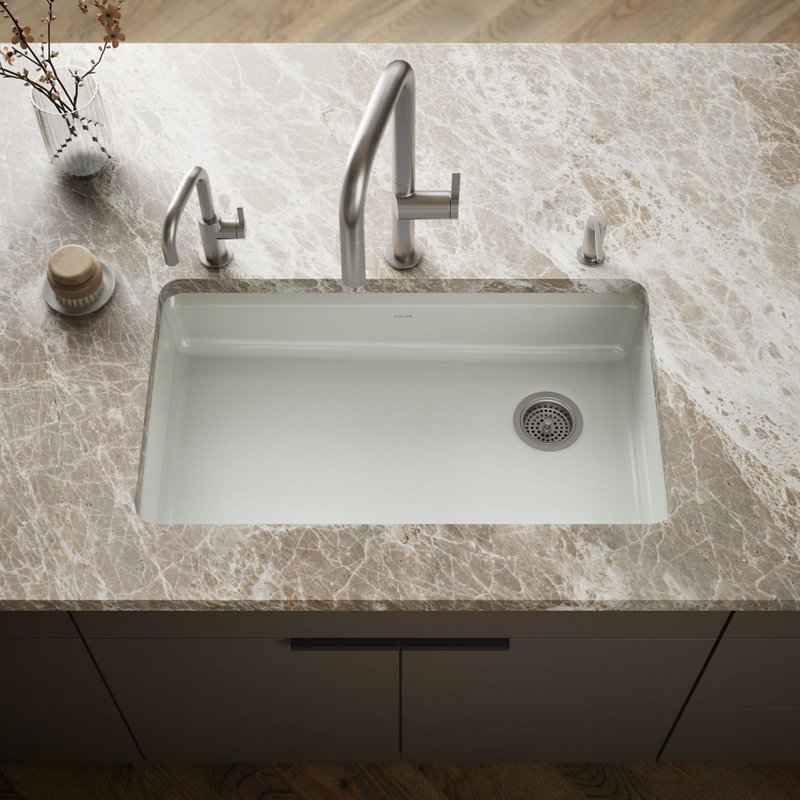 Riverby® 33" L x 22" W Undermount Single Bowl Kitchen Sink, Sea Salt