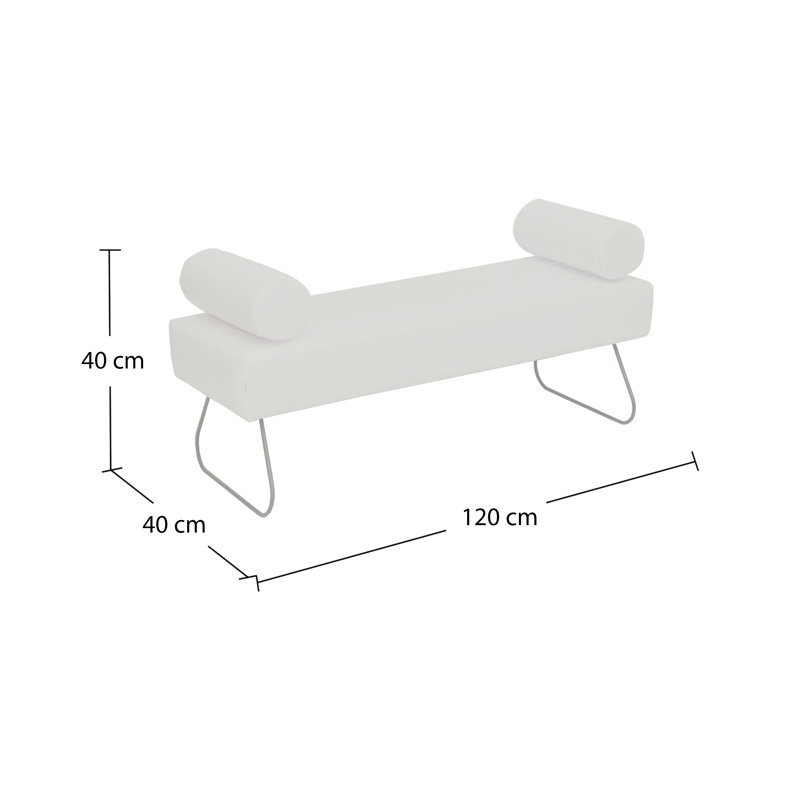 Eco Faux Leather Upholstered Bench, White