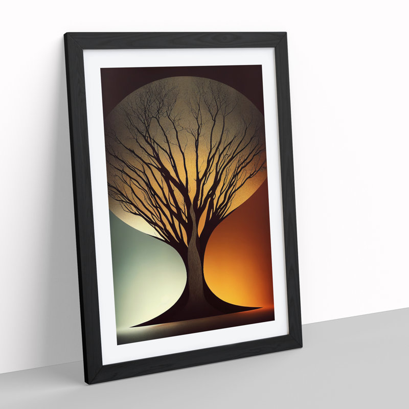 Classical Tree No.1 - Framed Print, Black, 34cm H x 25cm W x 2cm D