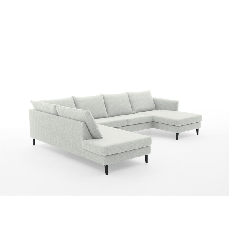 Lilani 5 Seater Large Sectional, Corner/Ottoman Right, Grey