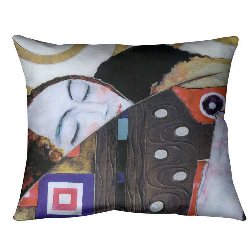 Coussin de support lombaire, Bourre en polyester, 20 po x 14 po, Rouge / doré