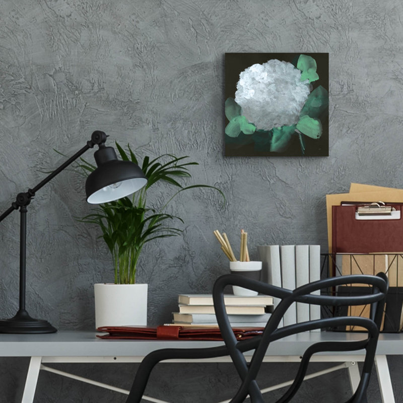 Art mural en verre Ivy Bronx «Hydrangea 1» par Chris Paschke, H 12 po x l 12 po x P 0,13 po