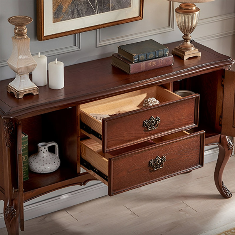 Retro Solid Wood Multifunctional Console Table, 32.68" H x 55.12" W x 15.75" D