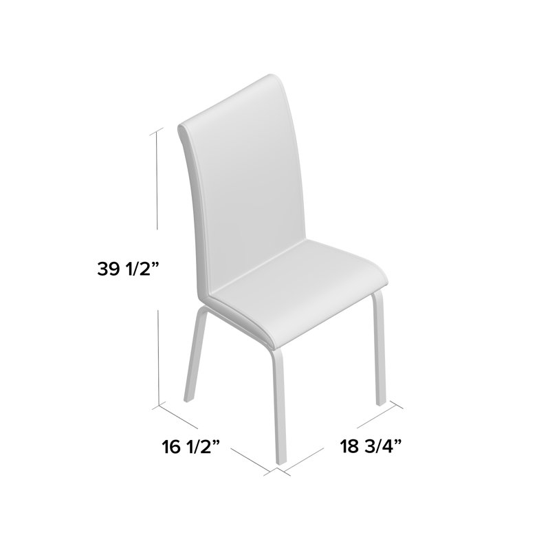 Leia 18.5'' H Faux Leather Upholstered Parsons Chair, Black