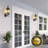 Matte Black Dusk to Dawn Outdoor Wall Lantern with E26 Socket and Beveled Glass-1591986325