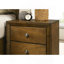 Noyer couleur style transitionnel grand lit 2X tables de chevet 3 pièces boutons de meubles de chambre à coucher en métal