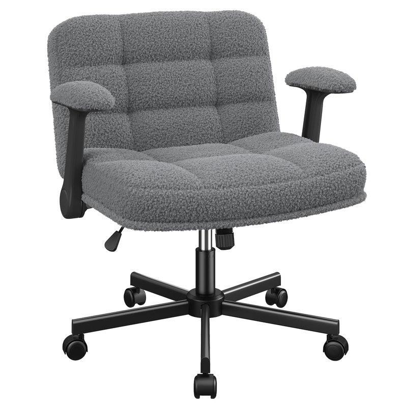 Chaise de bureau à domicile avec roulettes et accoudoirs relevables, Gris