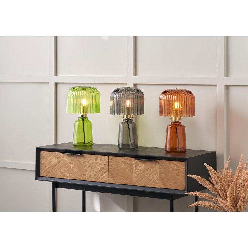 Glass Table Lamp, Grey, Grey