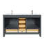 Meuble-lavabo autoportant gris anthracite avec plateau en marbre de Carrare 60 po Anvay-1140451959-1134075860