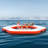 8.5FT Inflatable Dock Platform with 5FT Trampoline Mesh Pool with Portable Bag & Detachable Ladder
