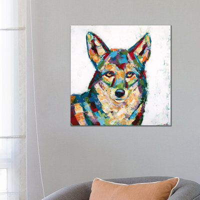 Coyote- White by Jennifer Seeley - Wrapped Canvas Gallery-Wrapped Canvas Giclée