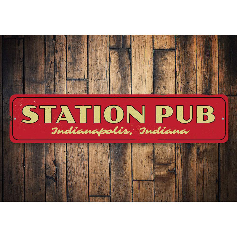 Plaque en aluminium Station Station, H 4 po x l 18 po x P 0,04 po