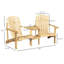 Banc Adirondack 2 places en bois de sapin avec table d'appoint centrale et trou pour parasol, siège pour foyer extérieur de patio