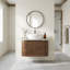 Meuble-lavabo mural de 61 cm (24 pouces) avec lavabo rond blanc rayé et tiroir de rangement-837719043-837719046-837719069