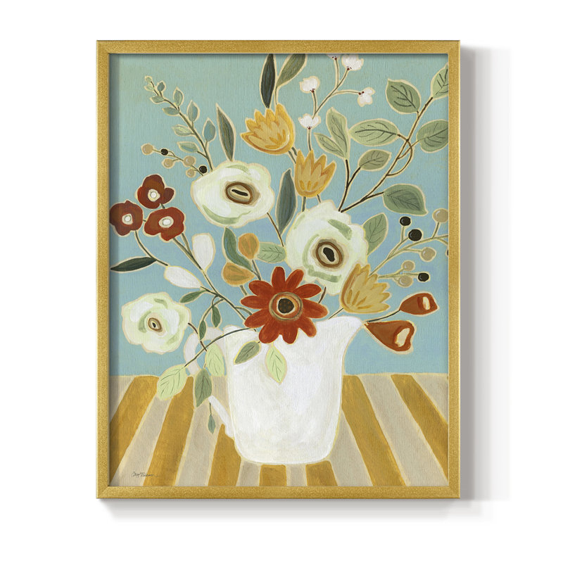 «Joyful Blossoms I», reproduction encadrée - bois massif