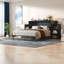 Lits grand format peu encombrants, bois aggloméré, gris foncé moderne pour les chambres compactes